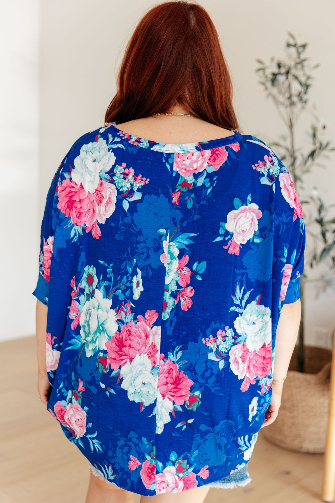 Essential Blouse in Royal and Pink Floral-Womens-Ave Shops-[option4]-[option5]-[option6]-[option7]-[option8]-Shop-Boutique-Clothing-for-Women-Online