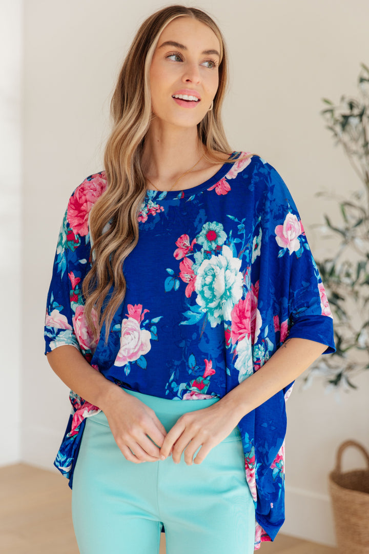 Essential Blouse in Royal and Pink Floral-Womens-Ave Shops-[option4]-[option5]-[option6]-[option7]-[option8]-Shop-Boutique-Clothing-for-Women-Online