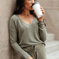 Essential Lounge Top in Mineral Wash Olive-Womens-Ave Shops-[option4]-[option5]-[option6]-[option7]-[option8]-Shop-Boutique-Clothing-for-Women-Online