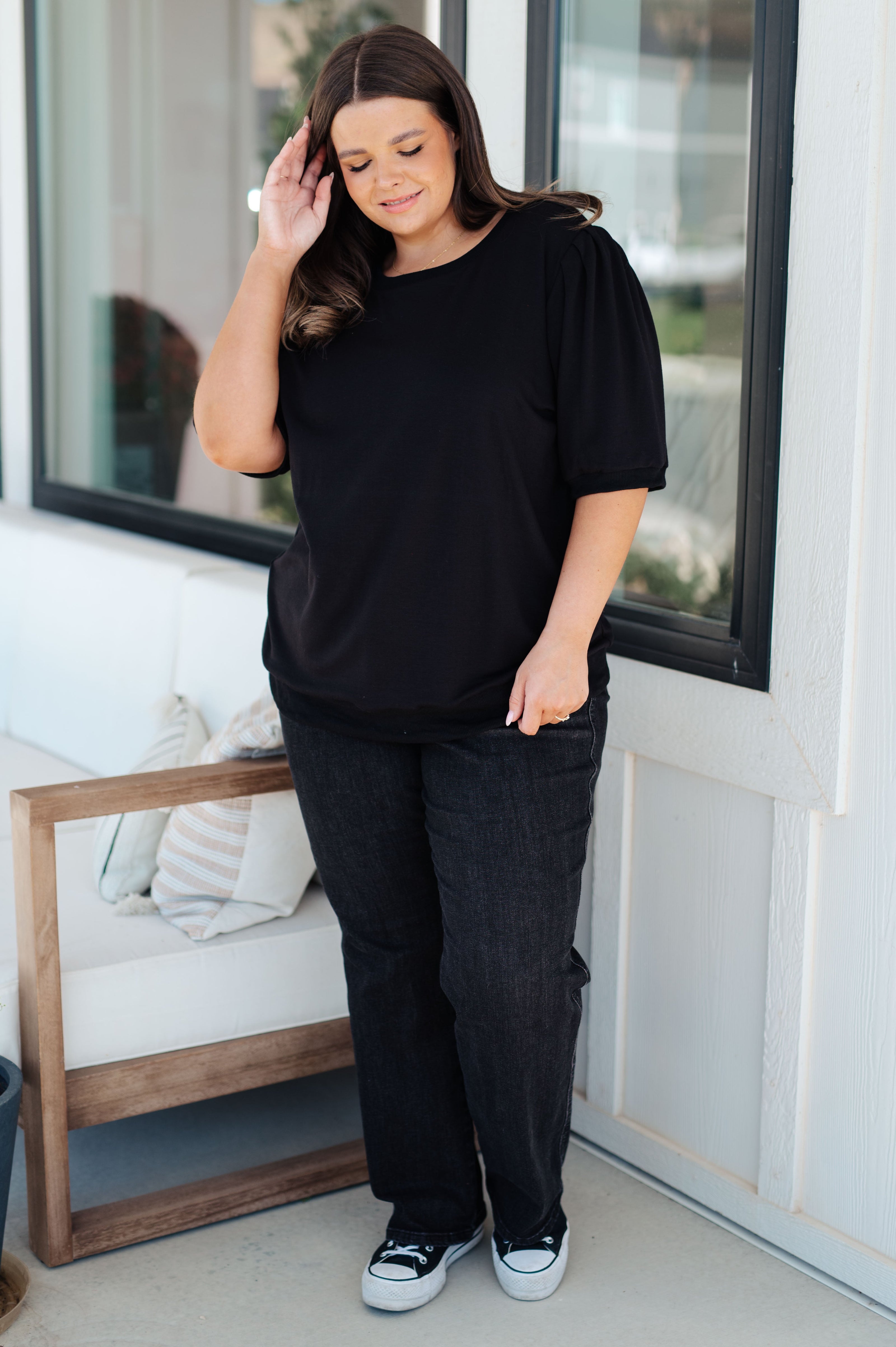 Evidently Different Puff Sleeve Top-Tops-Ave Shops-[option4]-[option5]-[option6]-[option7]-[option8]-Shop-Boutique-Clothing-for-Women-Online