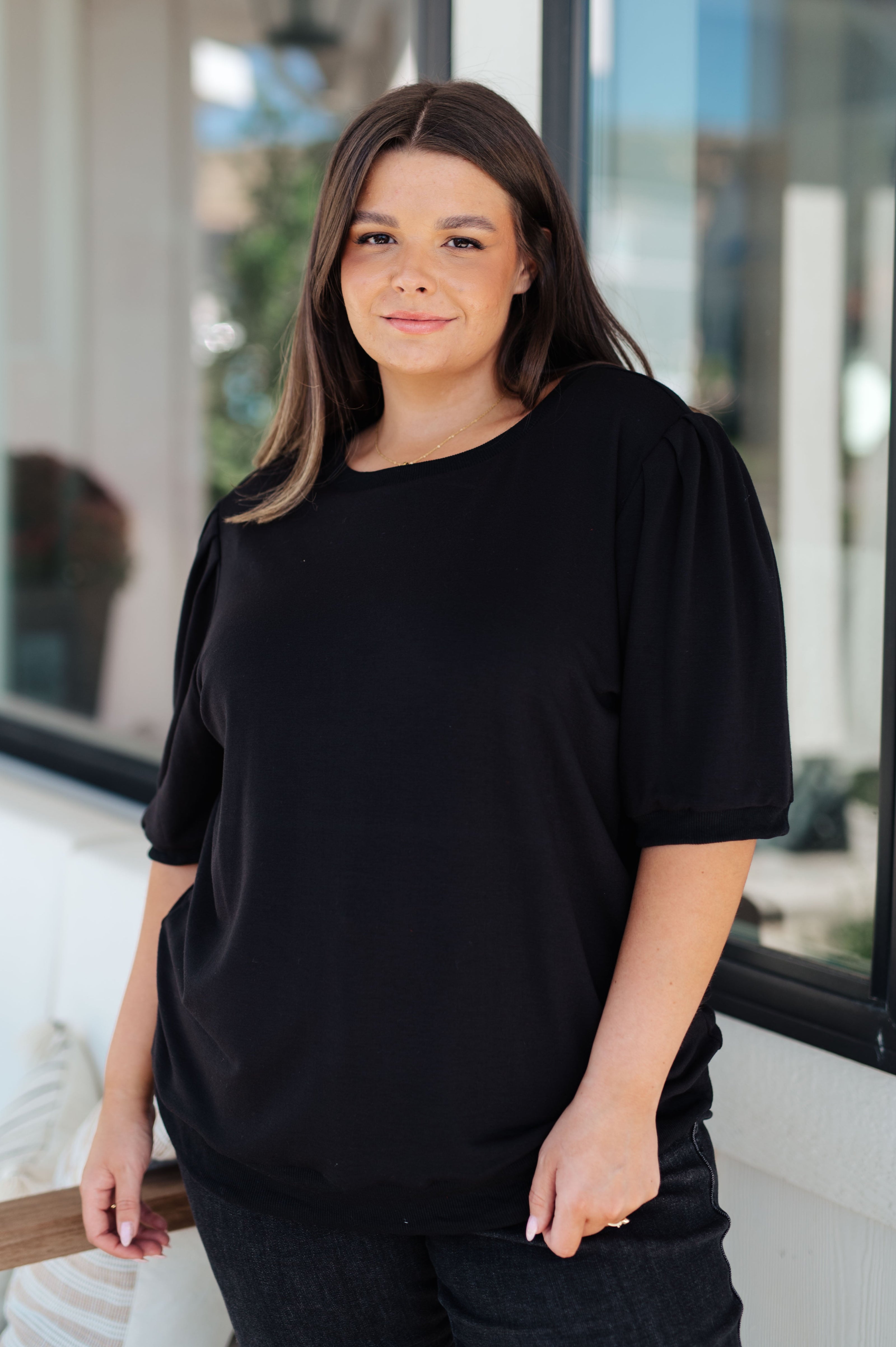 Evidently Different Puff Sleeve Top-Tops-Ave Shops-[option4]-[option5]-[option6]-[option7]-[option8]-Shop-Boutique-Clothing-for-Women-Online