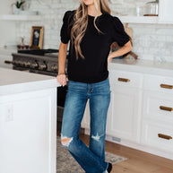 Evidently Different Puff Sleeve Top-Tops-Ave Shops-[option4]-[option5]-[option6]-[option7]-[option8]-Shop-Boutique-Clothing-for-Women-Online