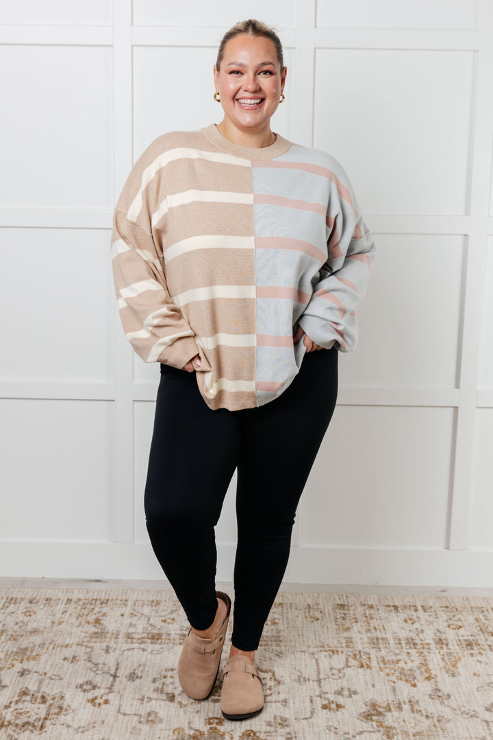 Exceptional Thought Striped Patchwork Sweater-Tops-Ave Shops-[option4]-[option5]-[option6]-[option7]-[option8]-Shop-Boutique-Clothing-for-Women-Online