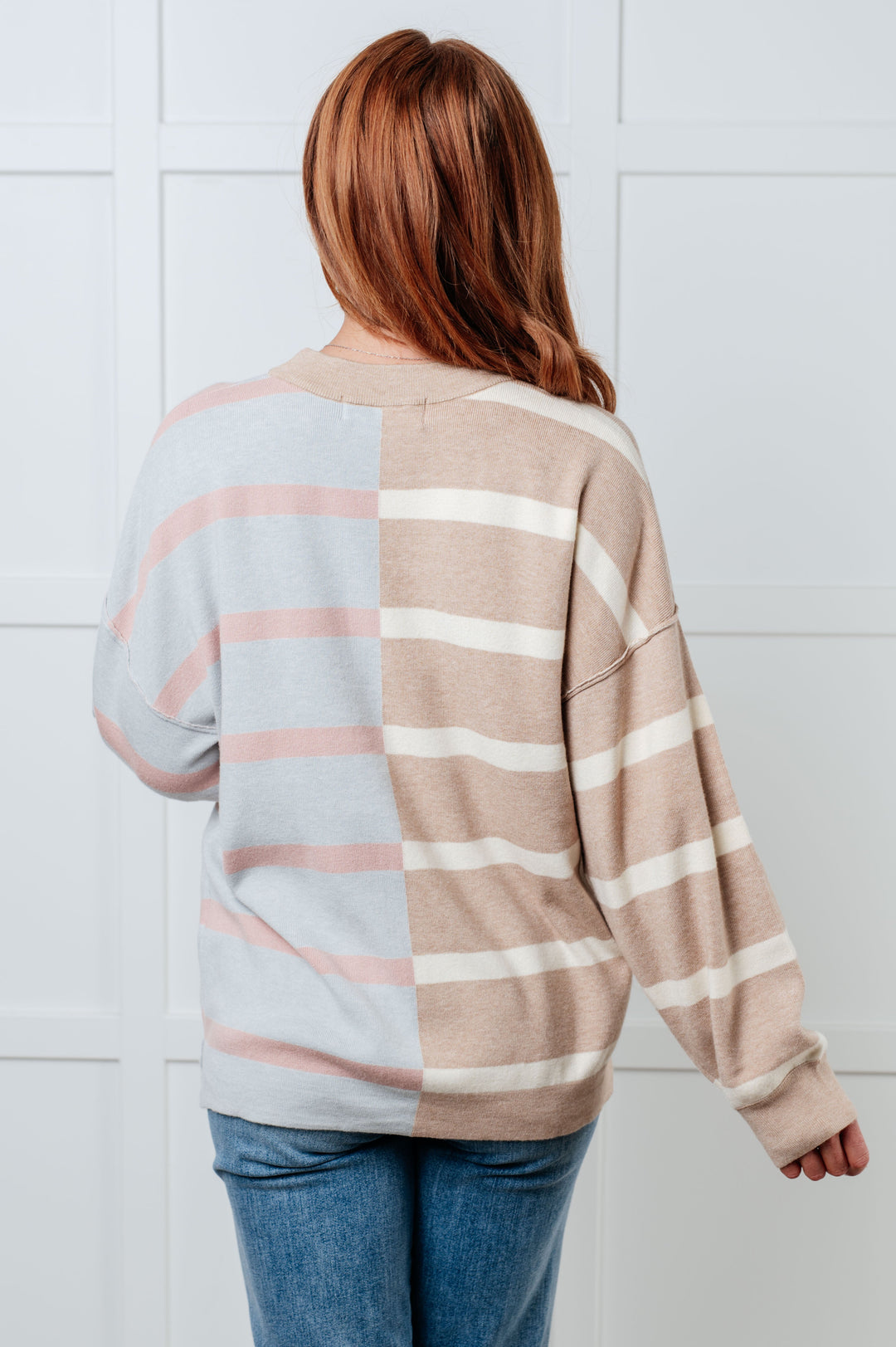 Exceptional Thought Striped Patchwork Sweater-Tops-Ave Shops-[option4]-[option5]-[option6]-[option7]-[option8]-Shop-Boutique-Clothing-for-Women-Online