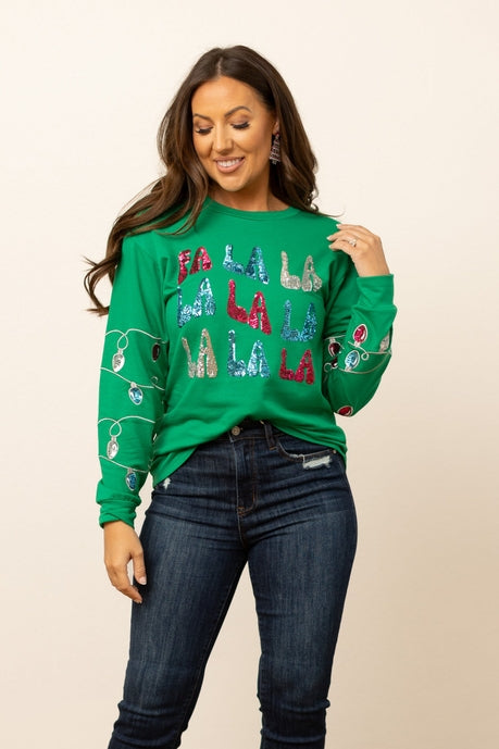 Fa La La Sequins Green Sweater-Womens-Ave Shops-[option4]-[option5]-[option6]-[option7]-[option8]-Shop-Boutique-Clothing-for-Women-Online