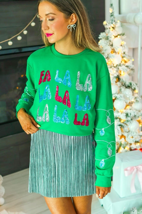 Fa La La Sequins Green Sweater-Womens-Ave Shops-[option4]-[option5]-[option6]-[option7]-[option8]-Shop-Boutique-Clothing-for-Women-Online