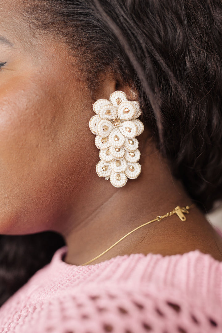 Falling Petals Earrings in Ivory-Accessories-Ave Shops-OS-[option4]-[option5]-[option6]-[option7]-[option8]-Shop-Boutique-Clothing-for-Women-Online