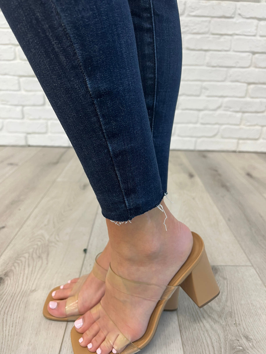 Judy Blue Fallon Mid Rise Adjustable Waist Raw Hem Skinny Jeans-Womens-Ave Shops-[option4]-[option5]-[option6]-[option7]-[option8]-Shop-Boutique-Clothing-for-Women-Online