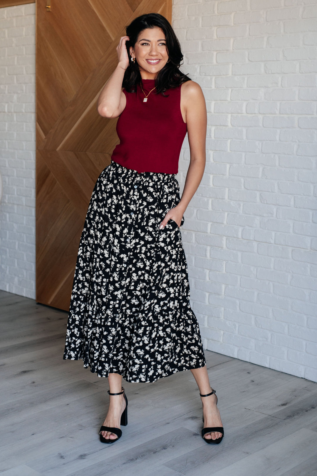 Fielding Flowers Floral Skirt-Bottoms-Ave Shops-[option4]-[option5]-[option6]-[option7]-[option8]-Shop-Boutique-Clothing-for-Women-Online