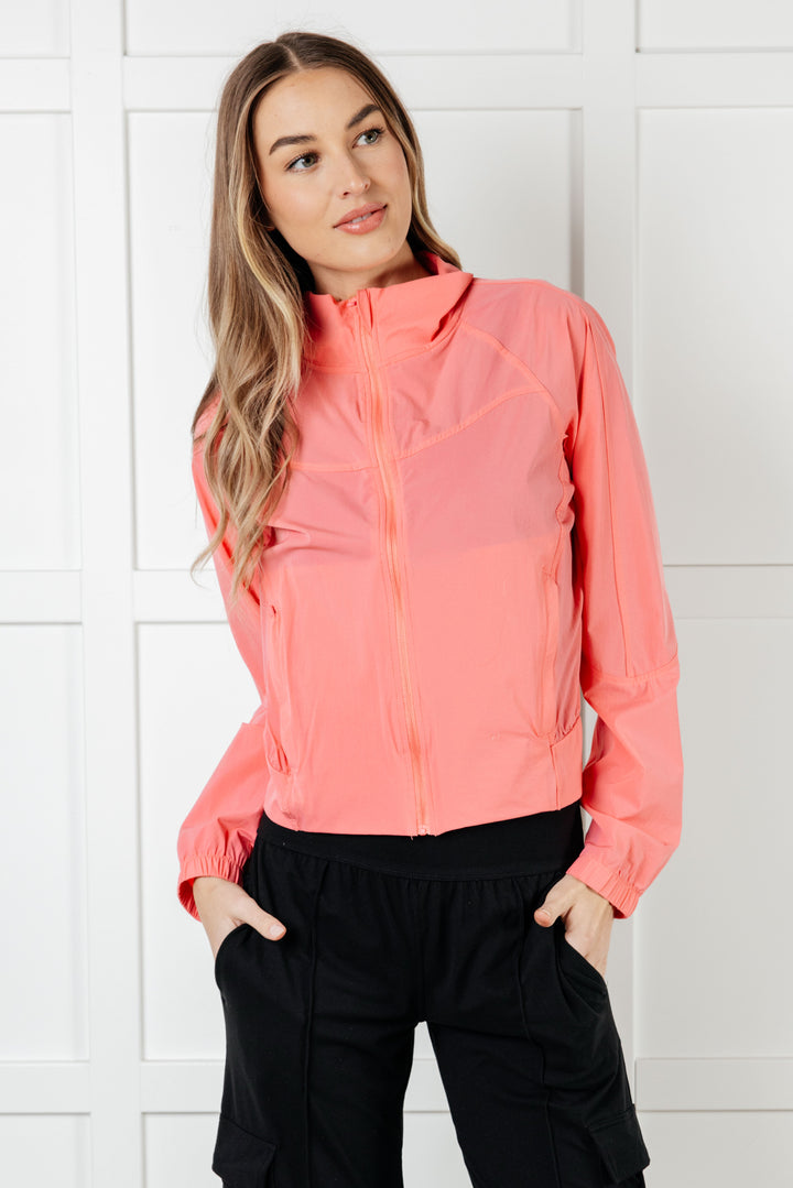 Rae Mode Fit Happens Nylon Tennis Jacket in Coral Rose-Layers-Ave Shops-[option4]-[option5]-[option6]-[option7]-[option8]-Shop-Boutique-Clothing-for-Women-Online