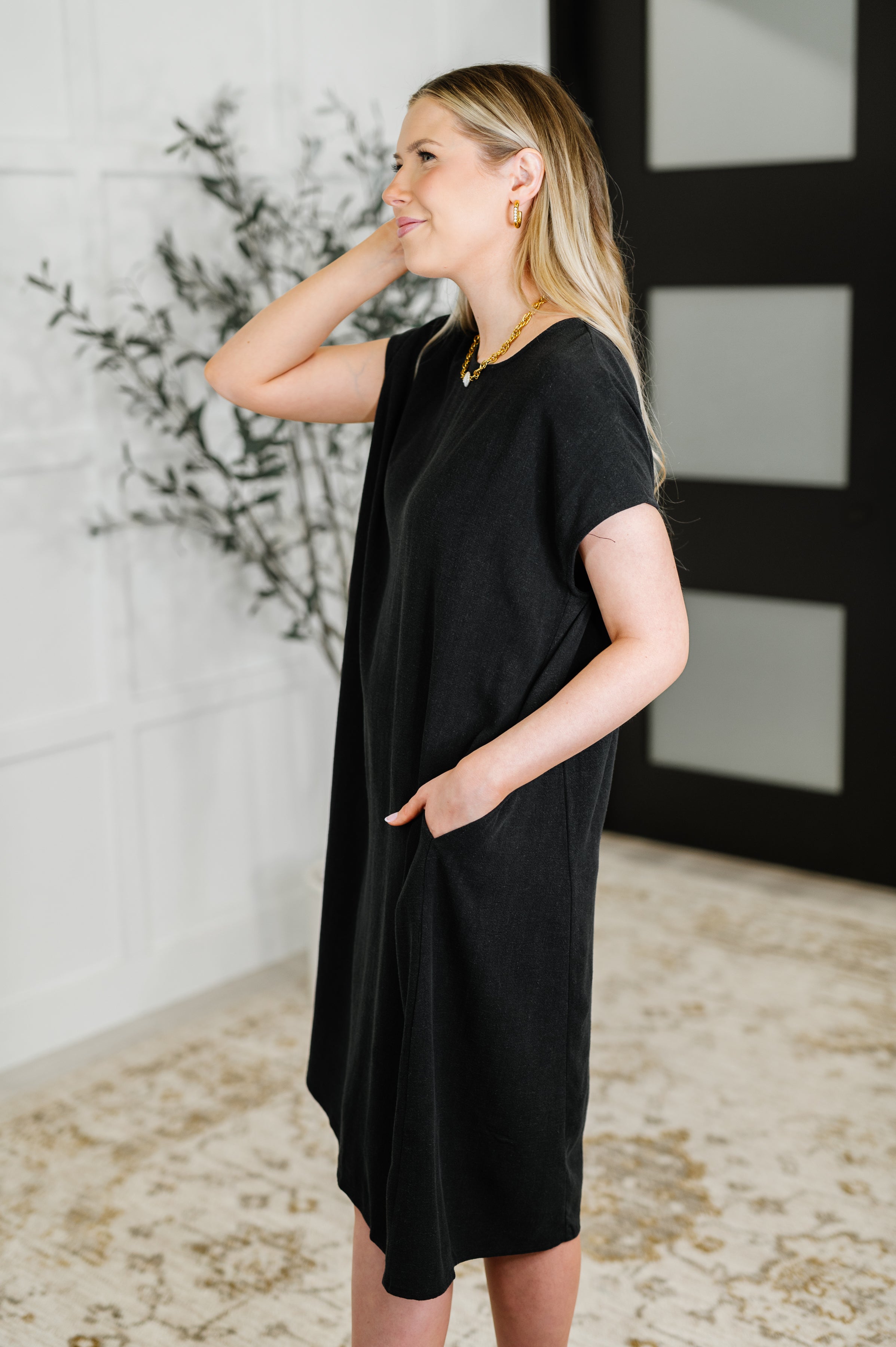 Flatter Me Later Relaxed Dress in Black-Womens-Ave Shops-[option4]-[option5]-[option6]-[option7]-[option8]-Shop-Boutique-Clothing-for-Women-Online
