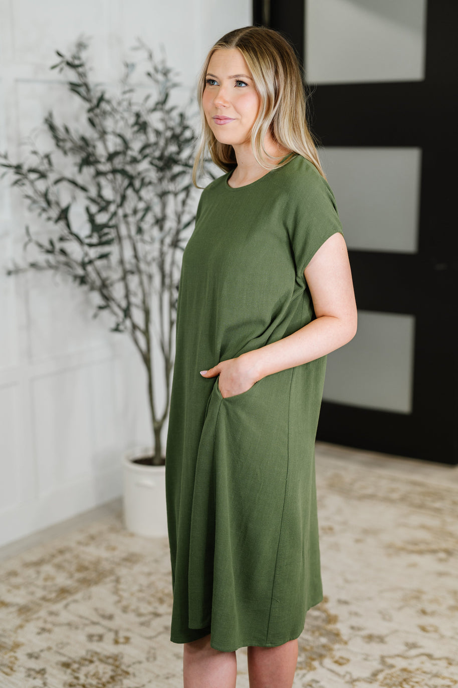 Flatter Me Later Relaxed Dress in Moss-Womens-Ave Shops-[option4]-[option5]-[option6]-[option7]-[option8]-Shop-Boutique-Clothing-for-Women-Online