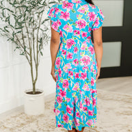 Fleurget Me Not Tiered Flutter Sleeve Dress in Aqua-Womens-Ave Shops-[option4]-[option5]-[option6]-[option7]-[option8]-Shop-Boutique-Clothing-for-Women-Online