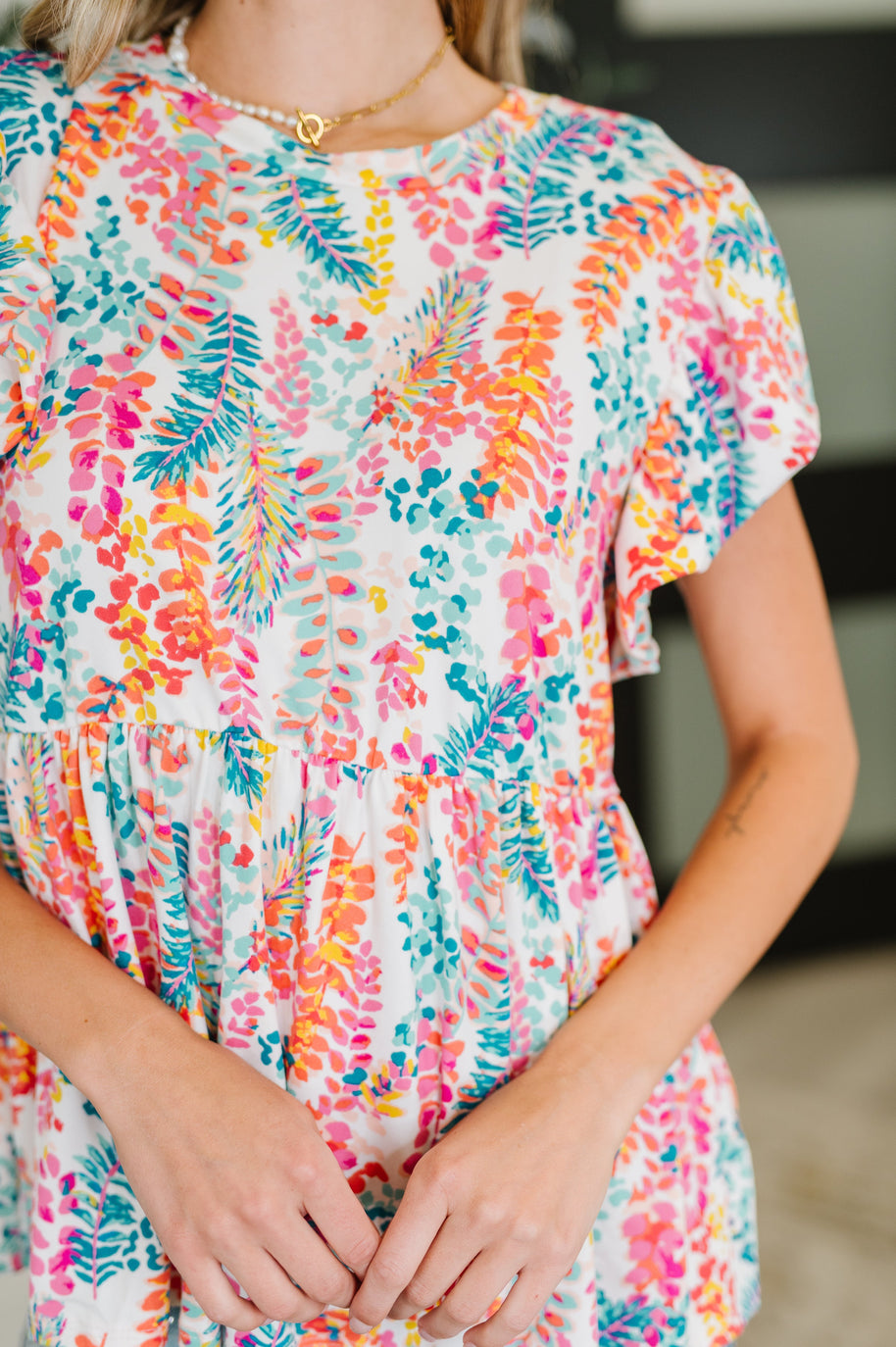 Flirt Alert Flutter Sleeve Top in Ivory-Womens-Ave Shops-[option4]-[option5]-[option6]-[option7]-[option8]-Shop-Boutique-Clothing-for-Women-Online