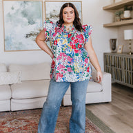 Floral Impressions Blouse-Tops-Ave Shops-[option4]-[option5]-[option6]-[option7]-[option8]-Shop-Boutique-Clothing-for-Women-Online