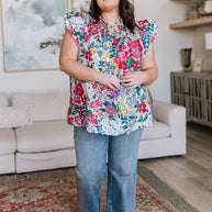 Floral Impressions Blouse-Tops-Ave Shops-[option4]-[option5]-[option6]-[option7]-[option8]-Shop-Boutique-Clothing-for-Women-Online