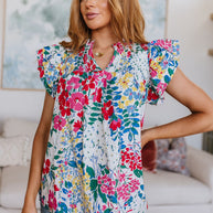 Floral Impressions Blouse-Tops-Ave Shops-[option4]-[option5]-[option6]-[option7]-[option8]-Shop-Boutique-Clothing-for-Women-Online