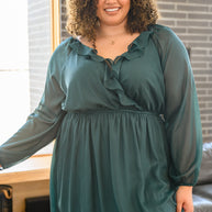 Front And Center Balloon Sleeve Dress in Green-Womens-Ave Shops-[option4]-[option5]-[option6]-[option7]-[option8]-Shop-Boutique-Clothing-for-Women-Online