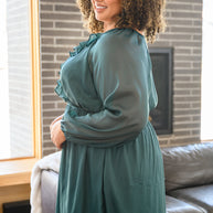 Front And Center Balloon Sleeve Dress in Green-Womens-Ave Shops-[option4]-[option5]-[option6]-[option7]-[option8]-Shop-Boutique-Clothing-for-Women-Online