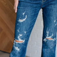 Judy Blue Gabriella Mid Rise Distressed Button Fly Flare-Womens-Ave Shops-[option4]-[option5]-[option6]-[option7]-[option8]-Shop-Boutique-Clothing-for-Women-Online