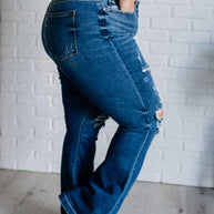 Judy Blue Gabriella Mid Rise Distressed Button Fly Flare-Womens-Ave Shops-[option4]-[option5]-[option6]-[option7]-[option8]-Shop-Boutique-Clothing-for-Women-Online