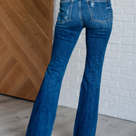Judy Blue Gabriella Mid Rise Distressed Button Fly Flare-Womens-Ave Shops-[option4]-[option5]-[option6]-[option7]-[option8]-Shop-Boutique-Clothing-for-Women-Online