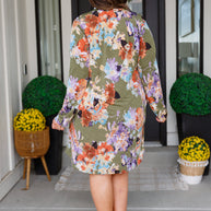 Generally Speaking V-Neck Dress in Olive Floral-Dresses-Ave Shops-[option4]-[option5]-[option6]-[option7]-[option8]-Shop-Boutique-Clothing-for-Women-Online