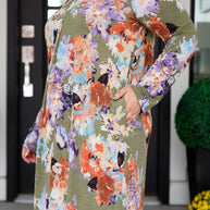 Generally Speaking V-Neck Dress in Olive Floral-Dresses-Ave Shops-[option4]-[option5]-[option6]-[option7]-[option8]-Shop-Boutique-Clothing-for-Women-Online