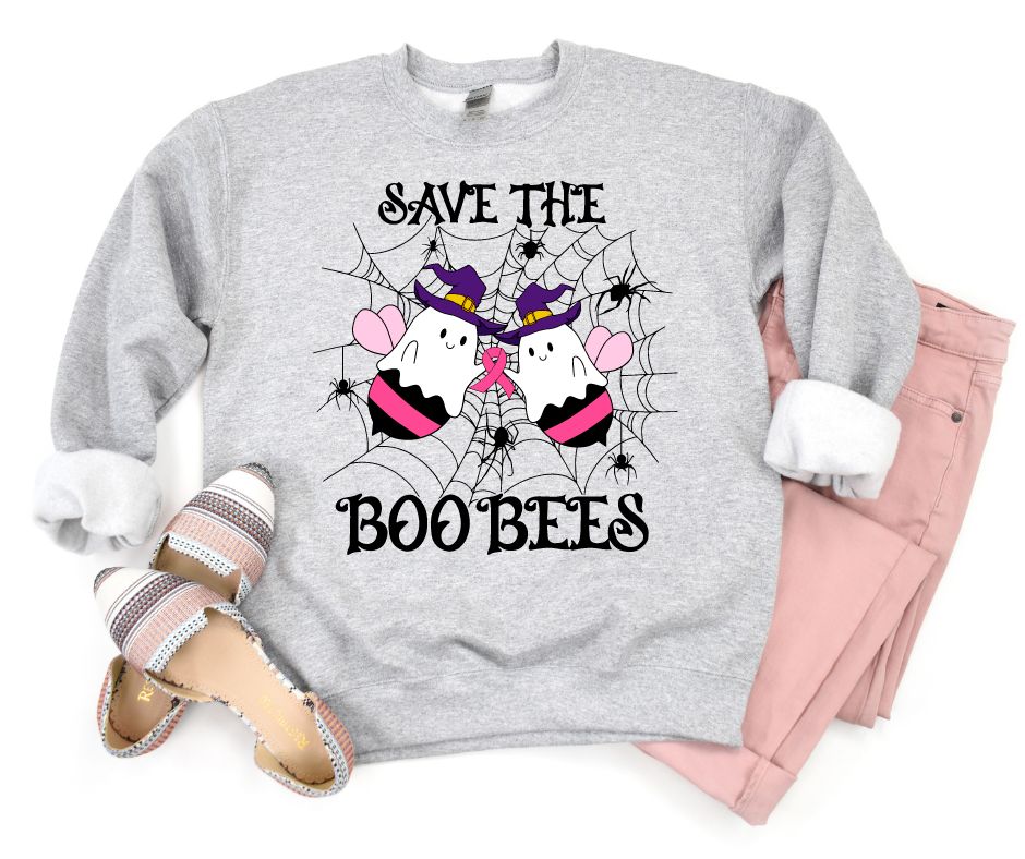 Save The Boo Bees Sweatshirt In Gray-Womens-Ave Shops-[option4]-[option5]-[option6]-[option7]-[option8]-Shop-Boutique-Clothing-for-Women-Online