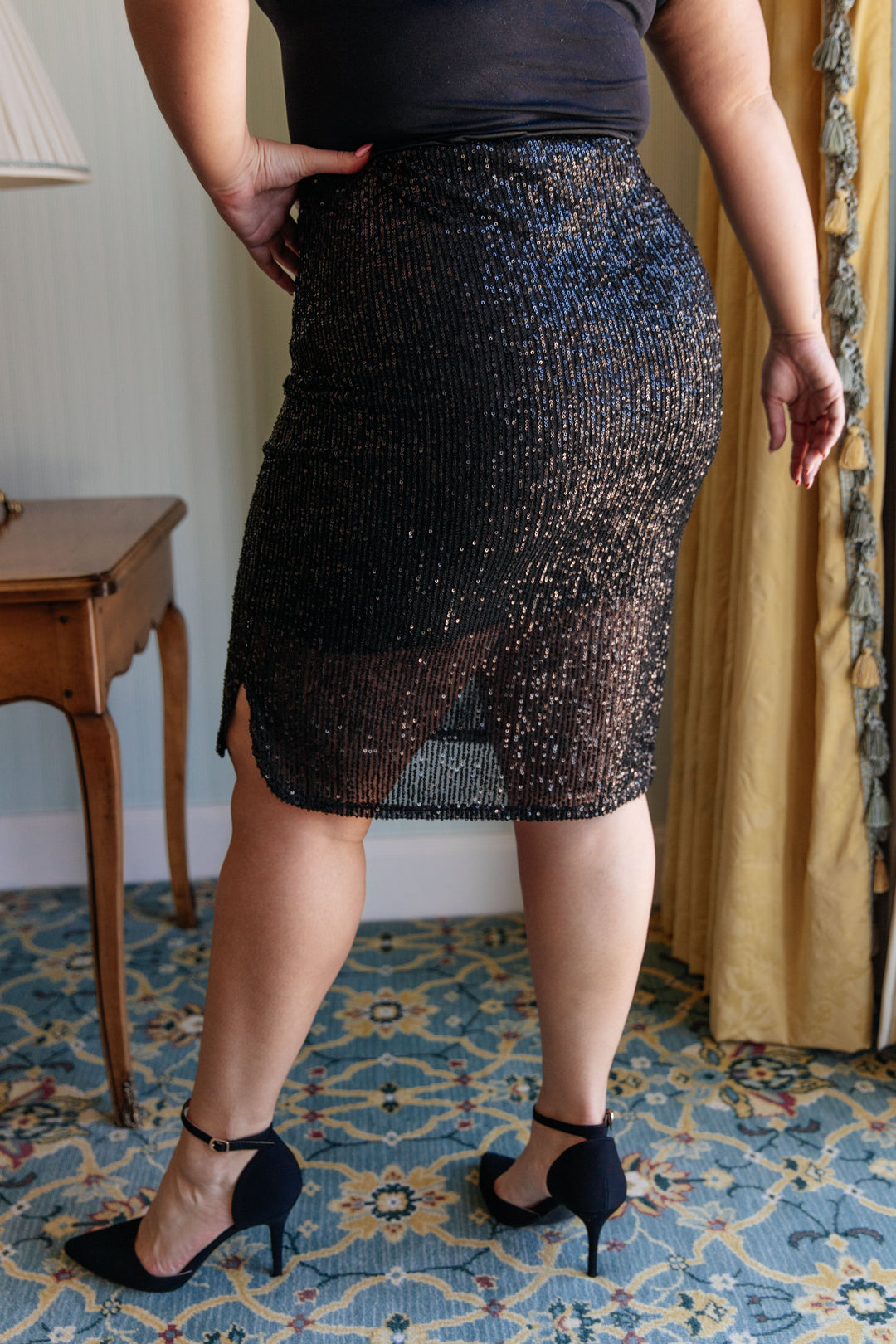 Gilded Age Sequin Skirt in Black-Bottoms-Ave Shops-[option4]-[option5]-[option6]-[option7]-[option8]-Shop-Boutique-Clothing-for-Women-Online