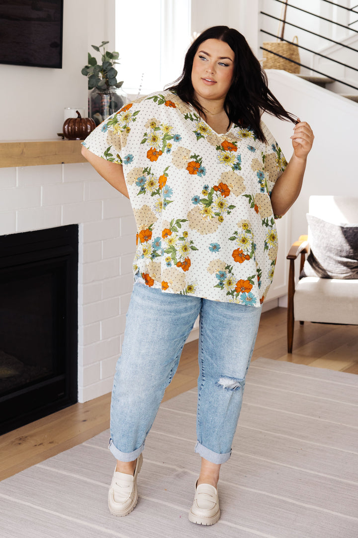 Good Morning Floral V-Neck Blouse-Tops-Ave Shops-[option4]-[option5]-[option6]-[option7]-[option8]-Shop-Boutique-Clothing-for-Women-Online