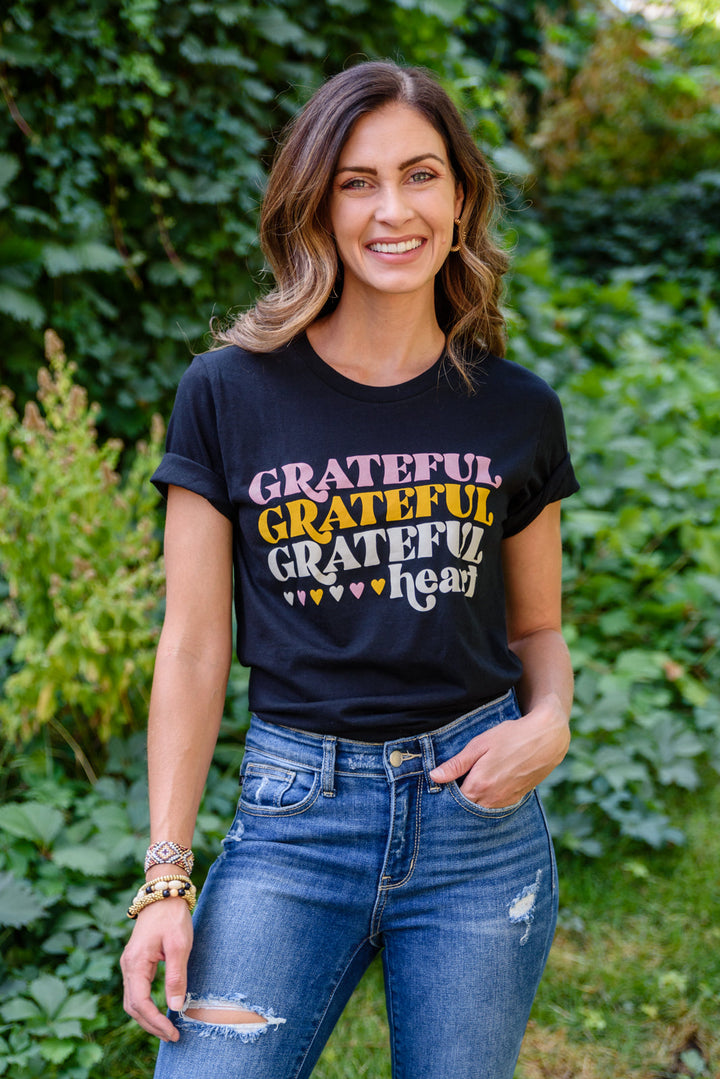 Grateful Heart Graphic T-Shirt In Black-Womens-Ave Shops-[option4]-[option5]-[option6]-[option7]-[option8]-Shop-Boutique-Clothing-for-Women-Online