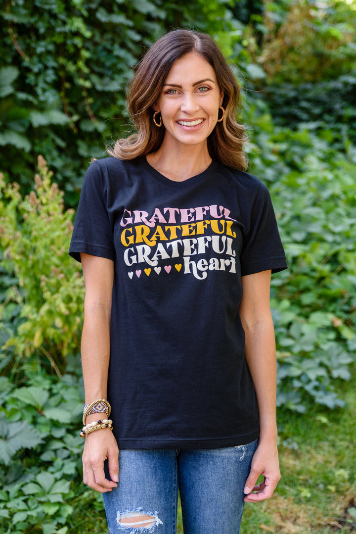 Grateful Heart Graphic T-Shirt In Black-Womens-Ave Shops-[option4]-[option5]-[option6]-[option7]-[option8]-Shop-Boutique-Clothing-for-Women-Online