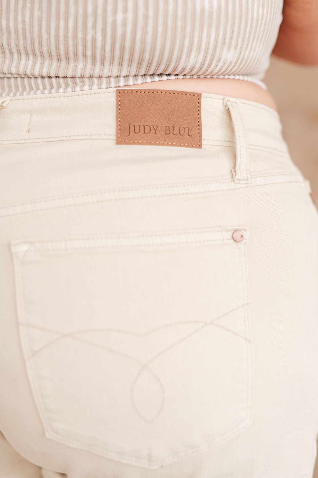 Judy Blue Greta High Rise Garment Dyed Shorts in Bone-Denim-Ave Shops-[option4]-[option5]-[option6]-[option7]-[option8]-Shop-Boutique-Clothing-for-Women-Online