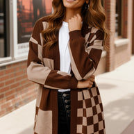 The Café Mocha Check Cardigan-Haptics-[option4]-[option5]-[option6]-[option7]-[option8]-Shop-Boutique-Clothing-for-Women-Online