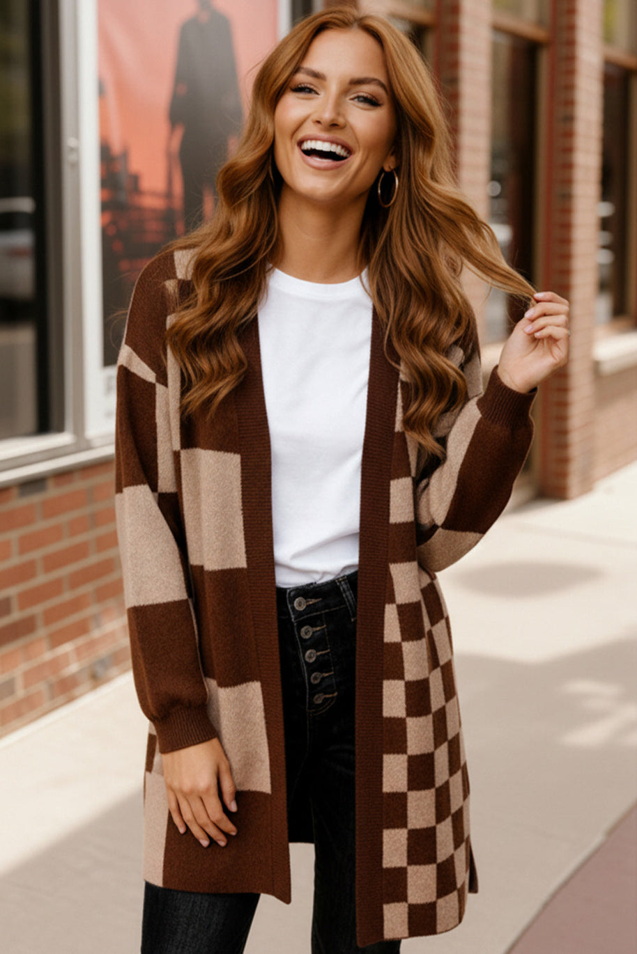 The Café Mocha Check Cardigan-Haptics-[option4]-[option5]-[option6]-[option7]-[option8]-Shop-Boutique-Clothing-for-Women-Online