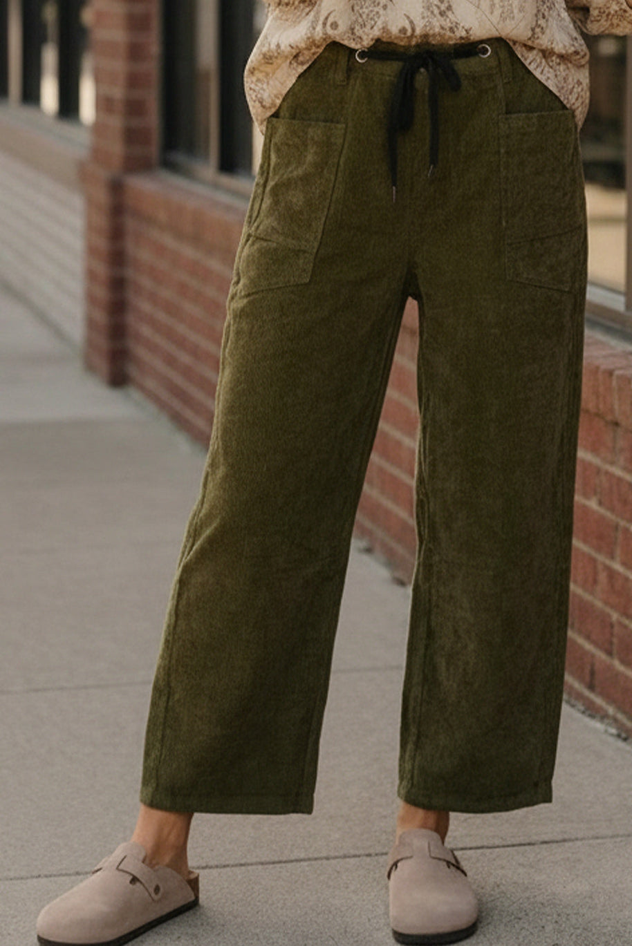 Stealth Mode Olive Drawstring Pants-Haptics-[option4]-[option5]-[option6]-[option7]-[option8]-Shop-Boutique-Clothing-for-Women-Online