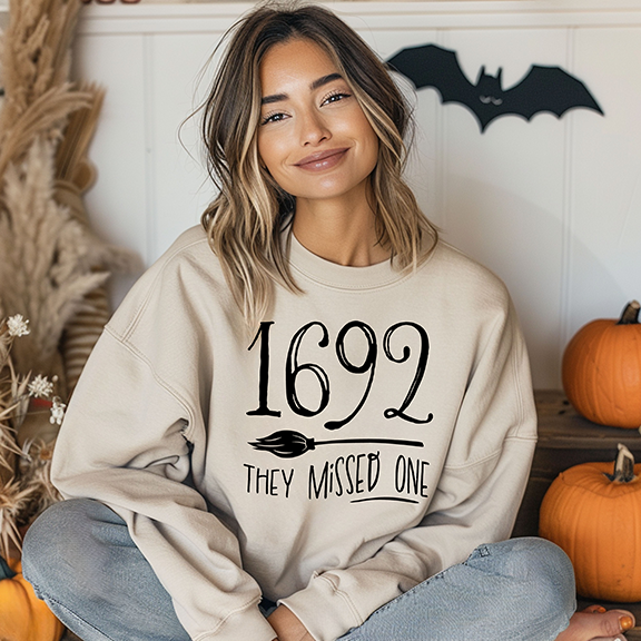 1692 They Missed One Graphic Sweatshirt-Graphic Sweatshirt-Tea Shirt Shoppe-S-Sand-[option4]-[option5]-[option6]-[option7]-[option8]-Shop-Boutique-Clothing-for-Women-Online