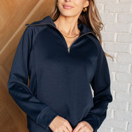 Hamptons Travel Half Zip Pullover in Navy-Athleisure-Ave Shops-[option4]-[option5]-[option6]-[option7]-[option8]-Shop-Boutique-Clothing-for-Women-Online