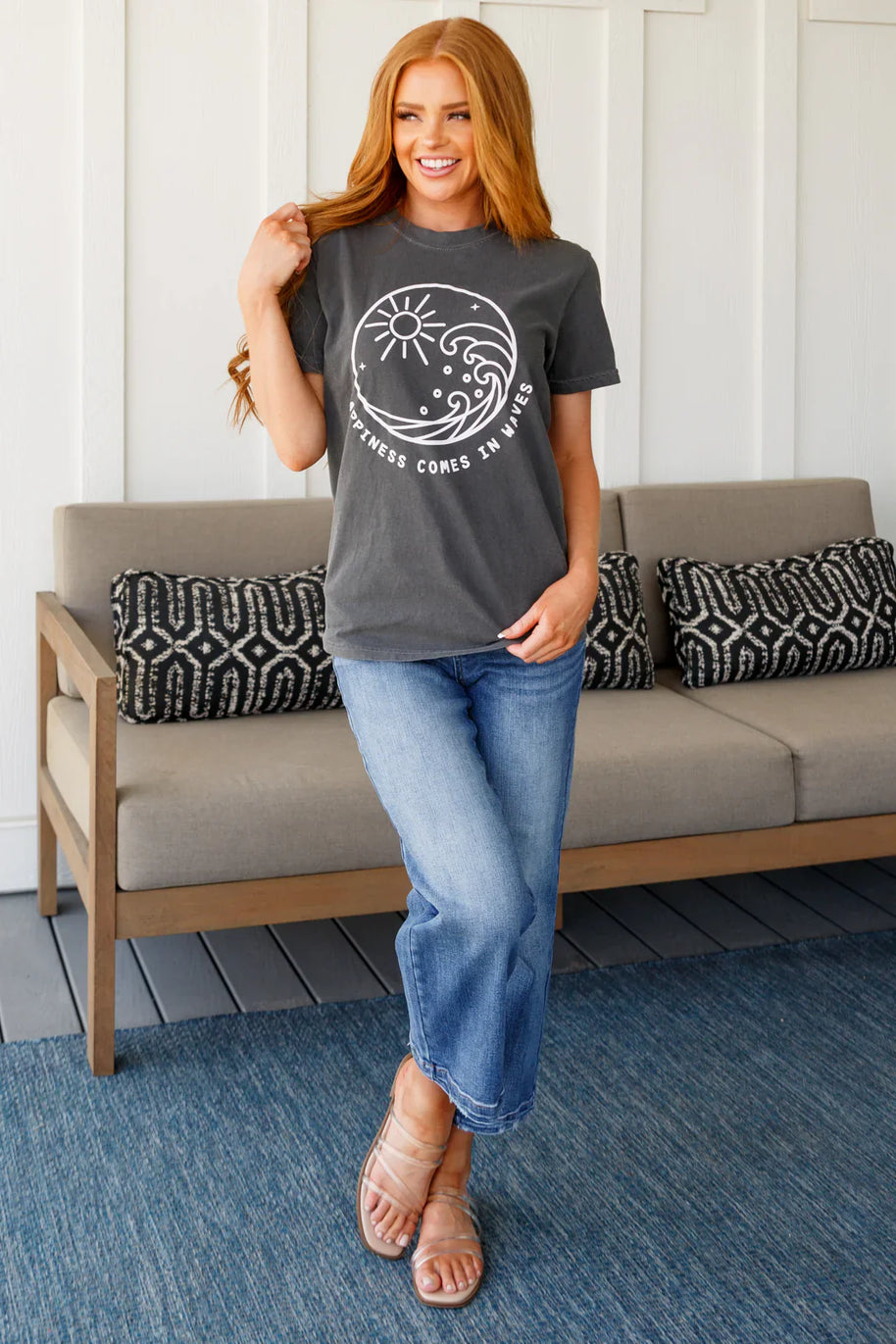 Happiness Comes in Waves Tee-Tops-Ave Shops-[option4]-[option5]-[option6]-[option7]-[option8]-Shop-Boutique-Clothing-for-Women-Online