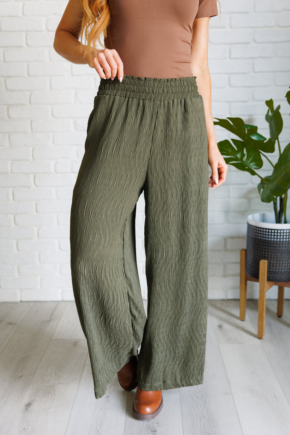 Harmony High Rise Wide Pants in Olive-Bottoms-Ave Shops-[option4]-[option5]-[option6]-[option7]-[option8]-Shop-Boutique-Clothing-for-Women-Online