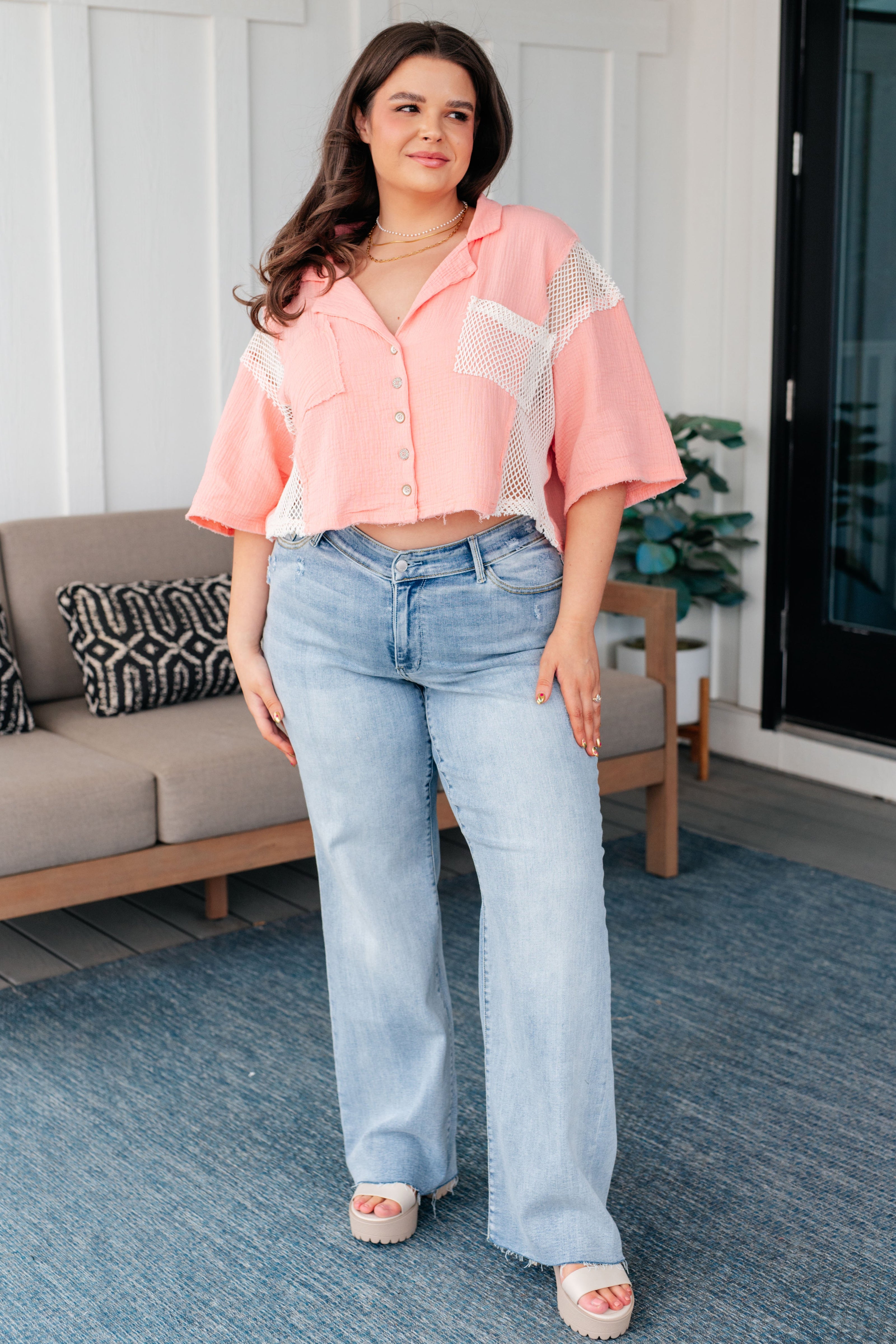 POL Havana Nights Button Up Top-Tops-Ave Shops-[option4]-[option5]-[option6]-[option7]-[option8]-Shop-Boutique-Clothing-for-Women-Online