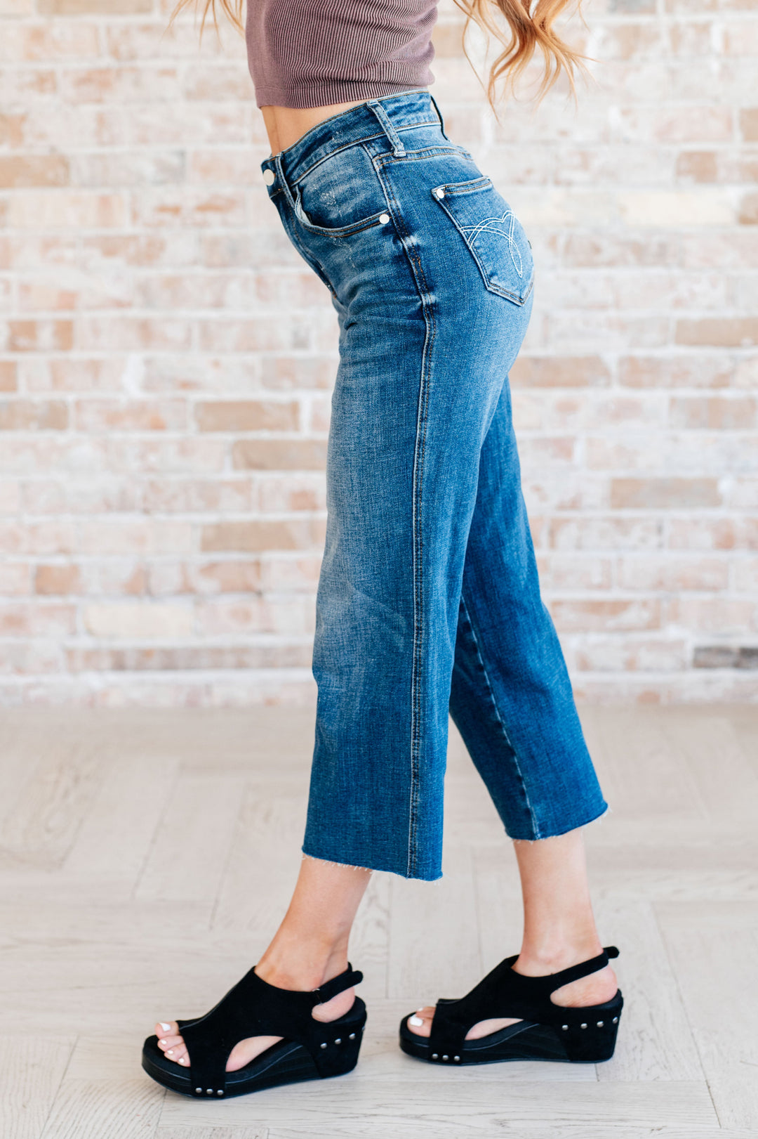 Judy Blue Hayes High Rise Wide Leg Crop Jeans-Denim-Ave Shops-[option4]-[option5]-[option6]-[option7]-[option8]-Shop-Boutique-Clothing-for-Women-Online