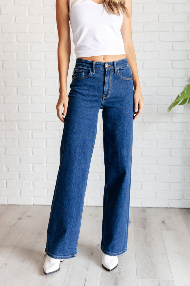 Judy Blue Hazel High Rise Vintage Wide Leg Jeans-Denim-Ave Shops-[option4]-[option5]-[option6]-[option7]-[option8]-Shop-Boutique-Clothing-for-Women-Online