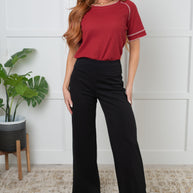 Heartbreaker Waffle Knit Tee in Cranberry-Tops-Ave Shops-[option4]-[option5]-[option6]-[option7]-[option8]-Shop-Boutique-Clothing-for-Women-Online