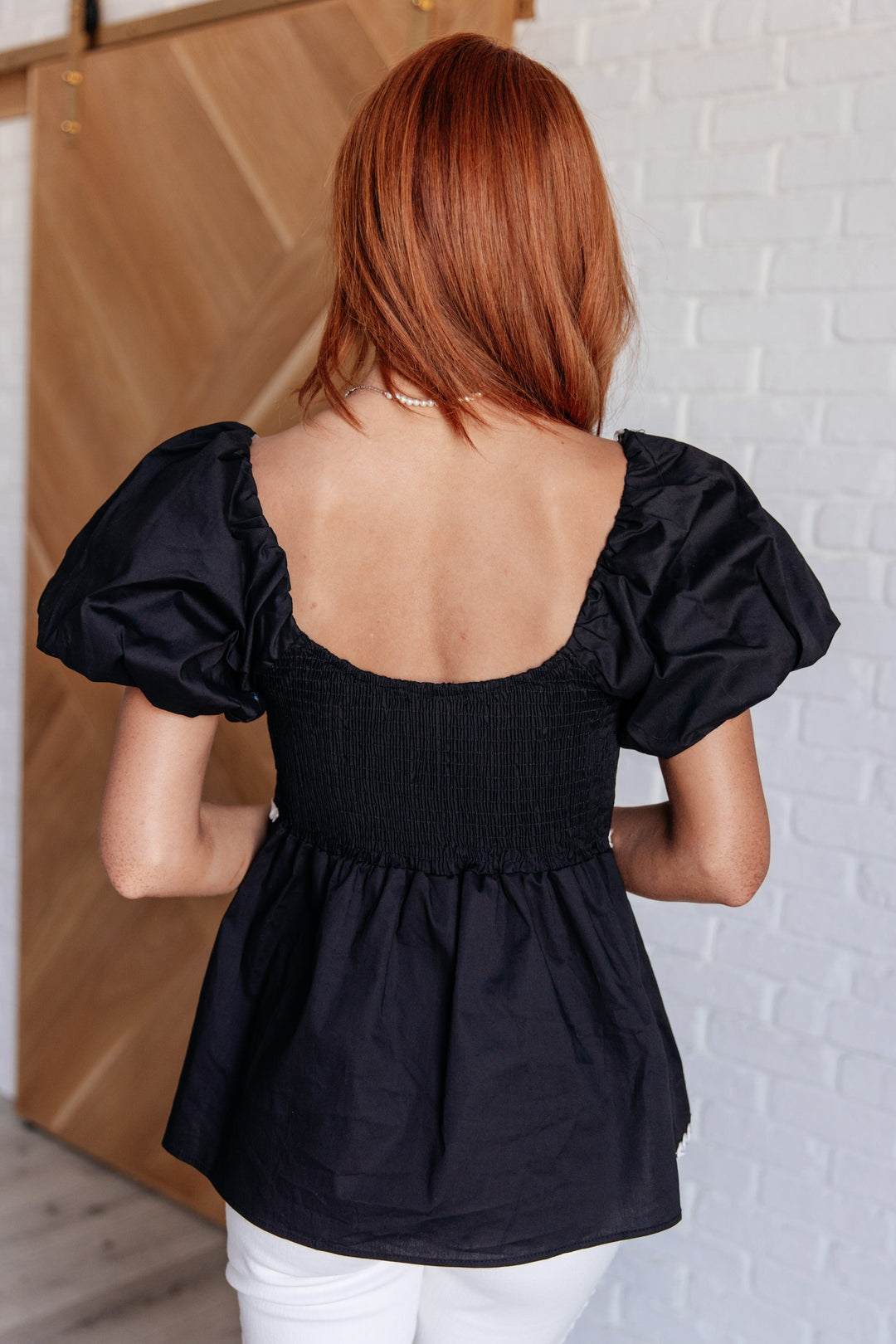 Her Favorite Records Balloon Sleeve Blouse-Tops-Ave Shops-[option4]-[option5]-[option6]-[option7]-[option8]-Shop-Boutique-Clothing-for-Women-Online