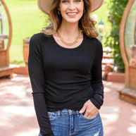 Here For It Long Sleeve Ribbed Crop Top-Womens-Ave Shops-[option4]-[option5]-[option6]-[option7]-[option8]-Shop-Boutique-Clothing-for-Women-Online