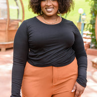 Here For It Long Sleeve Ribbed Crop Top-Womens-Ave Shops-[option4]-[option5]-[option6]-[option7]-[option8]-Shop-Boutique-Clothing-for-Women-Online