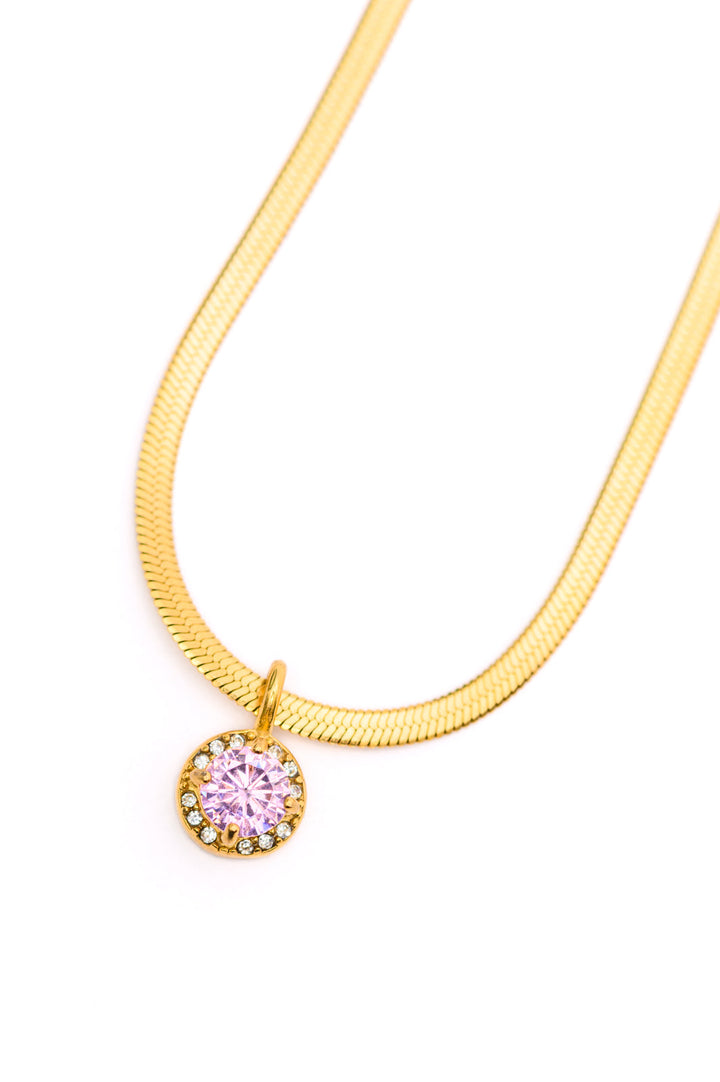 Here to Shine Gold Plated Necklace in Pink-Accessories-Ave Shops-OS-[option4]-[option5]-[option6]-[option7]-[option8]-Shop-Boutique-Clothing-for-Women-Online
