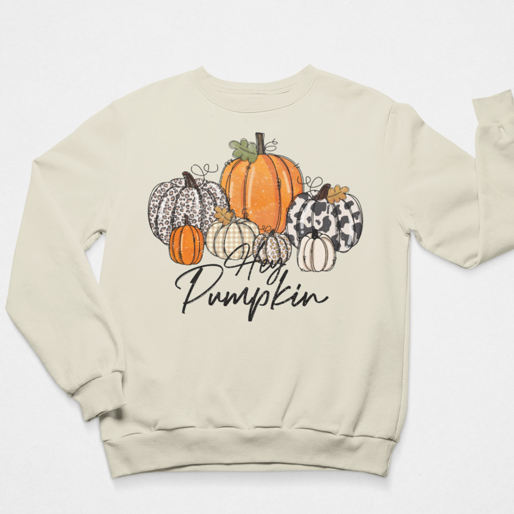 Hey Pumpkin Graphic Sweatshirt-Graphic Sweatshirt-Tea Shirt Shoppe-S-Sand-[option4]-[option5]-[option6]-[option7]-[option8]-Shop-Boutique-Clothing-for-Women-Online